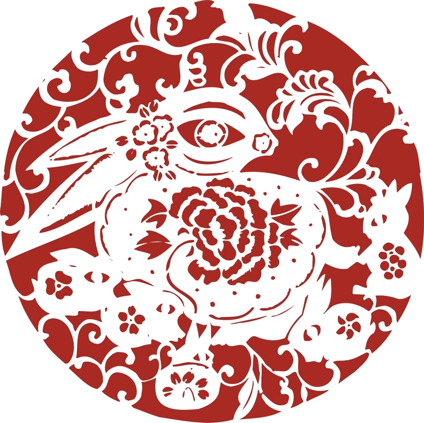 中国风中式传统喜庆民俗人物动物窗花剪纸插画边框AI矢量PNG素材【950】